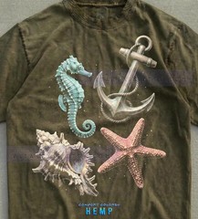 Seahorse Starfish Seashell Anchor Marine Ocean Comfort Tee