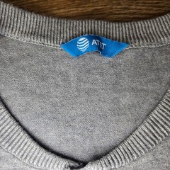 AT&T Henley Shirt Mens 2XL Gray Two Tone Workwear Employee Uniform Casual