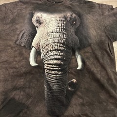 The Mountain Elephant Face Brown Tie Dye Tee Shirt Graphic Print Men’s X Large