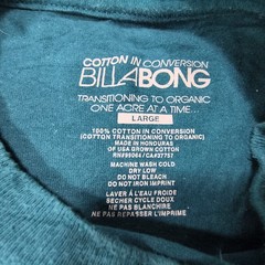 Billabong Casual Crew Neck Short Sleeve Graphic T Shirt Mens Size Large L Blue