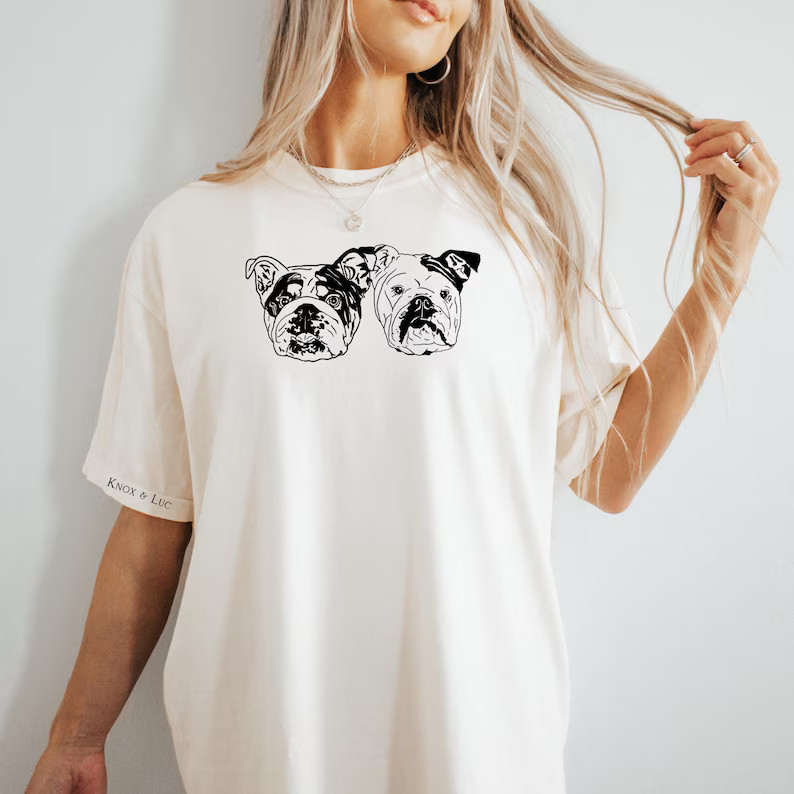 Custom Pet Portrait Comfort Tee Personalized Dog Cat Photo Shirt Gift
