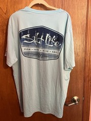 Salt Life Uvapor SLX Performance Shirt Men’s XL Short Sleeve Light Blue