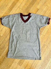 Vntg Gray Maroon Stripes Stallone Cobra 1986 Raglan Bantam Tshirt M 38-40 Small