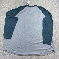 NEW Foundry T Shirt Mens Big Size 3XL Gray Teal Blue Long Sleeve Raglan Pocket