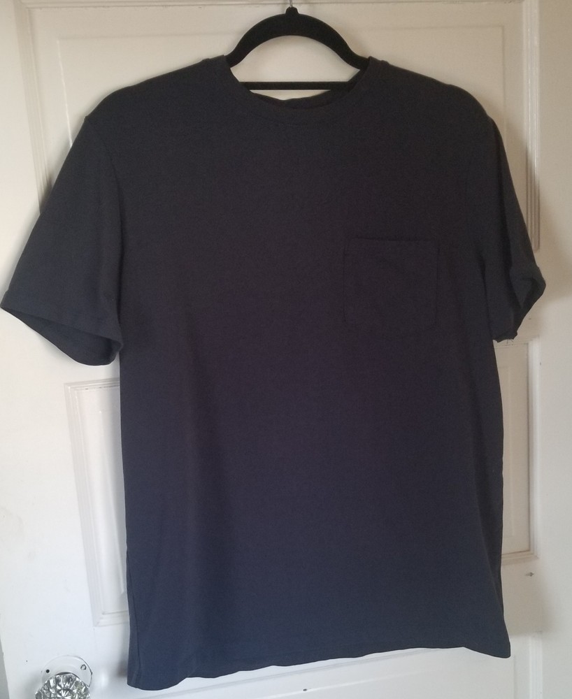 Paper Denim & Cloth Mens Navy Blue Short Sleeved Pocket Stretch Tshirt UPF 50 S