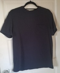 Paper Denim & Cloth Mens Navy Blue Short Sleeved Pocket Stretch Tshirt UPF 50 S
