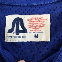 Vintage Sports Belle Shirt Mens Medium Royal Blue Button Mesh Baseball Jersey