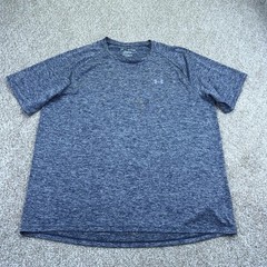Under Armour The Tech Tee Shirt Mens 2XL XXL Blue Short Sleeve Raglan 1326413