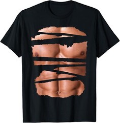 Funny Fake Muscles Fitness Model Chest Six Pack Abs Ripped T-Shirt Hoodie