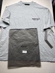ESSENTIALS Fear of God Gray Jersey Logo Crew Neck T-Shirt OVERSIZED LARGE
