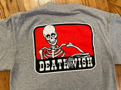 Deathwish Skateboards Benny Skeleton Grey Shirt Size Small Skate EUC