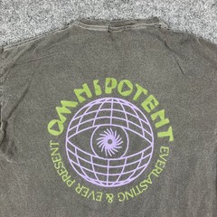 New Look T-Shirt Mens Size M Gray Omnipotent Graphic Eye Globe Streetwear