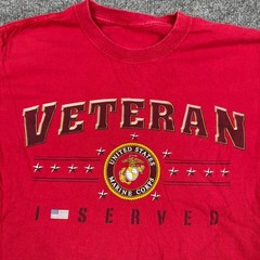 US Marine Corps Veteran I Served Red Graphic T-Shirt – Size tag missing