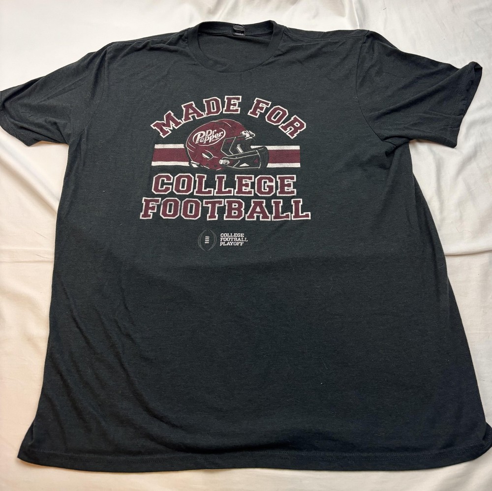 Dr Pepper College Football Playoff Shirt Mens XL Gray Graphic Tee District