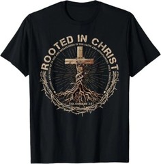 Rooted in Christ Shirt, Jesus Shirts, Christian Cross T-Shirt
