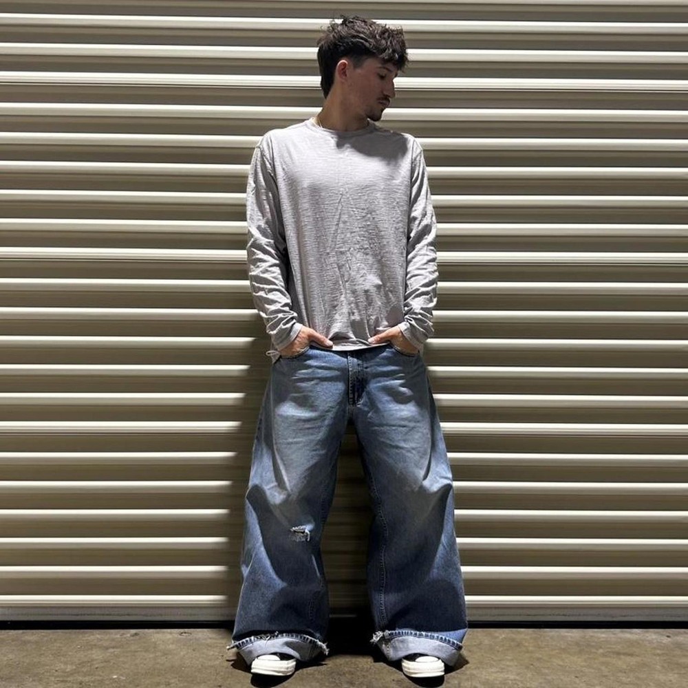 Vintage y2k grey PD&C faded longsleeve shirt