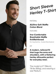 Men’S Muscle Slim Henley Shirts Crewneck Longline T-Shirt Gym Workout Athletic S