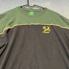 SA Rugby Springboks Mens T-Shirt Size XL Black Green South Africa Colorblock