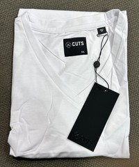 Men’s CUTS Clothing White AO V Neck Curve Hem Tee Shirt NEW Size XXL *A4