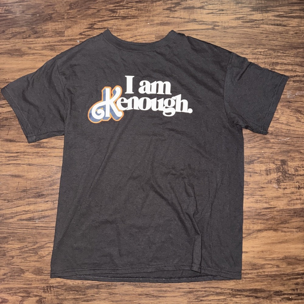 Mattel Barbie The Movie Ken “I am Kenough” Graphic Print T-Shirt Black MED SMALL