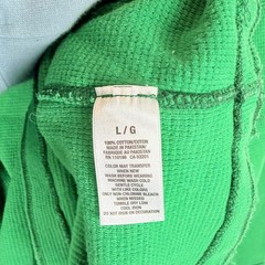 Vtg Y2K Aeropostale Mens Thermal Shirt Large Green Waffle Knit Skater Grunge