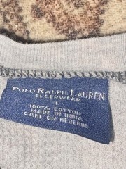 Polo Ralph Lauren Thermal Shirt Men’s L Gray Waffle Knit Long Sleeve Crew neck
