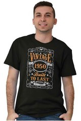 Built To Last Whiskey Retro Birthday Gift Womens or Mens Crewneck T Shirt Tee