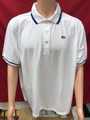 New Lacoste Sport Men’s Ultra Dry Tennis polyester collared T-Shirt, white,7/2XL