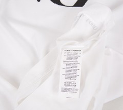 White T-Shirt XL Oversized Fit Contrast Collar Short Sleeve | Dolce & Gabbana