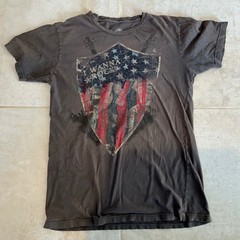 VTG Hybrid Mens M Graphic T-shirt Thrashed Faded Torn Distressed Wanna Rock