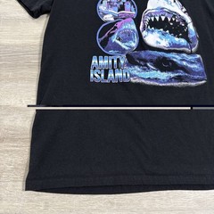Jaws Shirt Amity Island Shark Movie Tee Men’s Black Short Sleeve Large