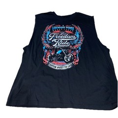 Biker T Shirt SZ 3XL BLK Let Freedom Ride Legendary Power Custom Built to Last
