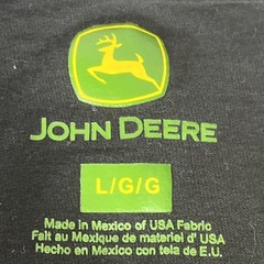 John Deere Logo T Shirt Men’s Large Black Graphic Tee Farm Tractor Cotton USA
