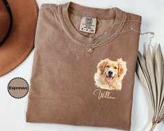 Custom Pet Portrait Comfort Tee Personalized Dog Cat Photo Shirt Gift
