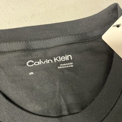 Calvin Klein Mens T-Shirt BLACK Shadow Stripe Short Sleeve LARGE 100% Cotton NWT