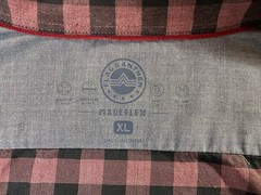 Flag & Anthem Mens XL Red Black Plaid Long Sleeve Button Up Shirt Cotton Stretch