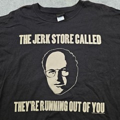 VTG Seinfeld Shirt Mens XL Black Jerk Store Called Quote Graphic TV Comedy Tee