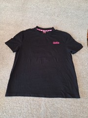 Mens Barbie Graphic T-shirt SZ LARGE Black & Pink 100% Cotton Front & Back