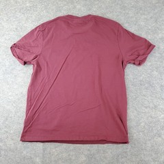 Asos Shirt Men Large Red Burgundy Crew Neck Short Sleeve Stretch Pullover Casual