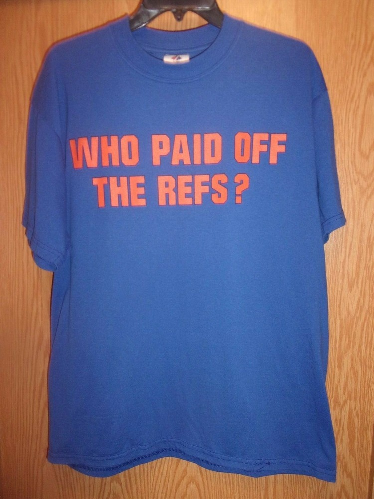 Who Paid off the refs NFL Saints blue L t shirt