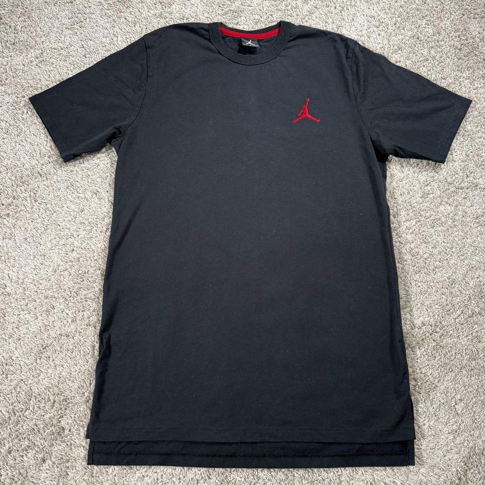 Jordan Shirt Mens Large Black Jumpman Embroidered Logo Cotton Tee 749475-010