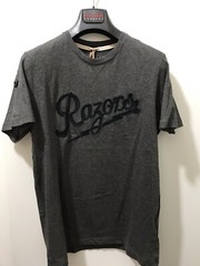 Ringspun UK chic Skuller Charcoal Marl logo shirt, M/50/40US NWT$165