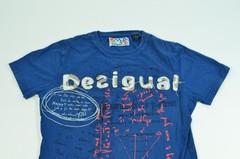 DESIGUAL Blue Medium Embroidered Y2K Vintage Men’s Short Sleeve Shirt