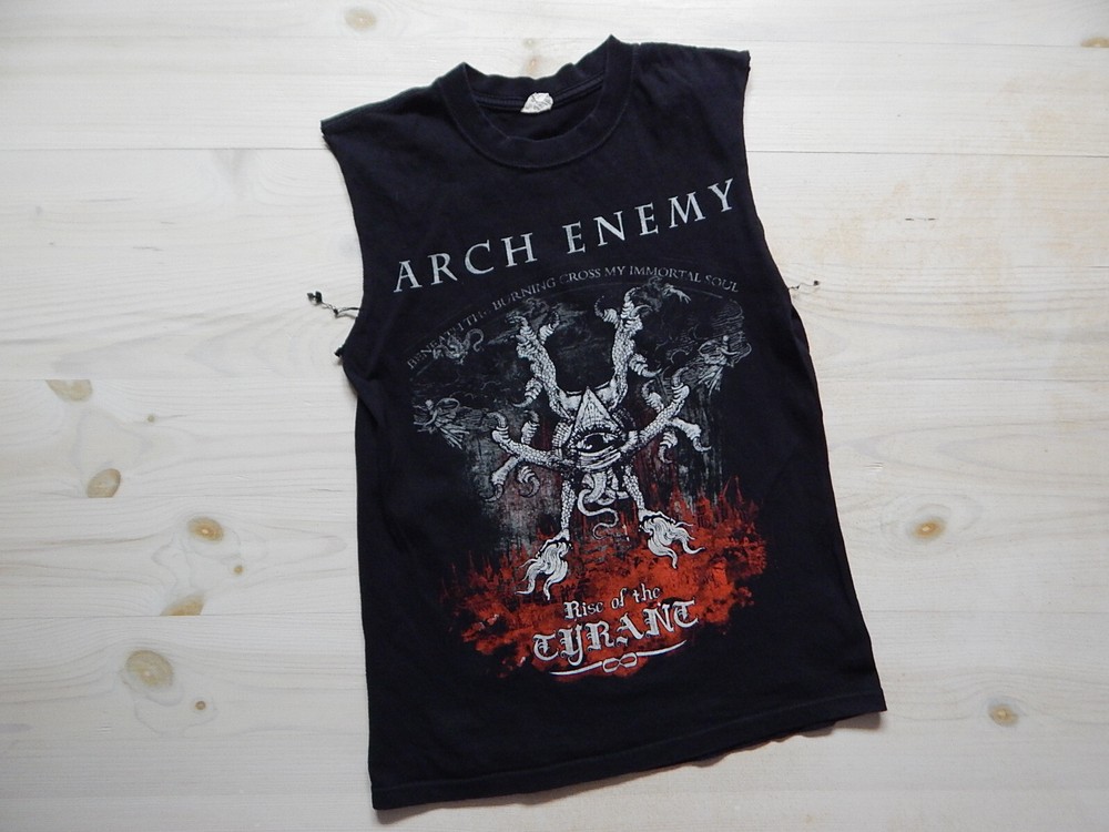 vintage 00s y2k arch enemy tour metal sweden rock band sleveless tee