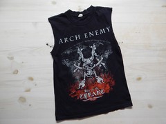 vintage 00s y2k arch enemy tour metal sweden rock band sleveless tee