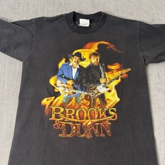 Vintage Brooks & Dunn T-Shirt Electric Rodeo Concert Tour Black Youth L Mens S