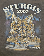2002 Biker T-shirt STURGIS BLACK HILLS RALLY 62nd Size XL Wolf Native American