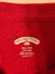 HOLIDAY TIME Unisex Sz 2XL 50-52 Red Fun Ugly Christmas “Cats” T-Shirt EUC!