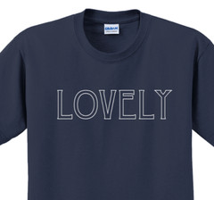 Lovely T-Shirt Short Sleeve Graphic Tee Unisex apparel Text logo design