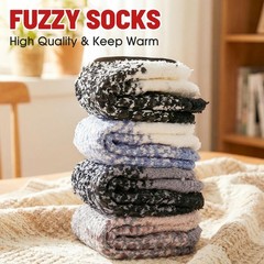 4 Pairs Slipper Socks for Women, Grippers Non Slip Fuzzy Socks with Grip Hosp…